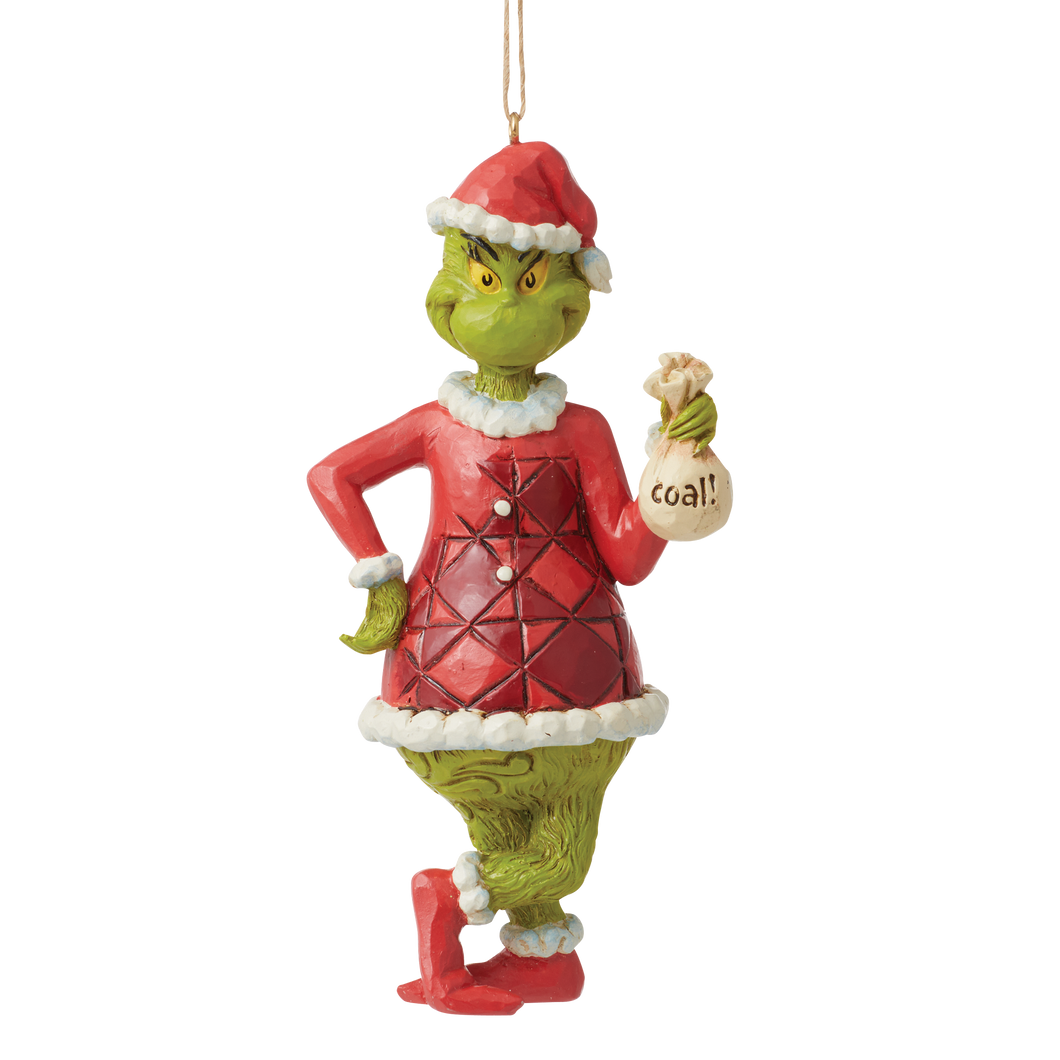 Grinch with Bag of Coal Hanging Ornament