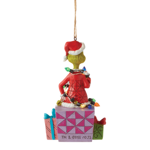 Jim Shore Grinch on Present Hanging Ornament