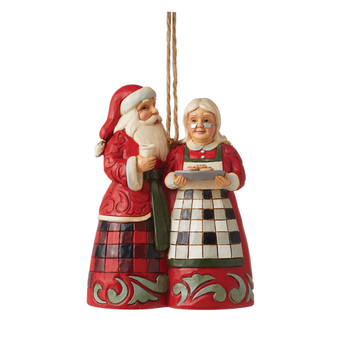 Jim Shore Highland Glen Santa & Mrs. Claus Hanging Ornament