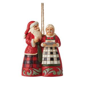 Jim Shore Highland Glen Santa & Mrs. Claus Hanging Ornament