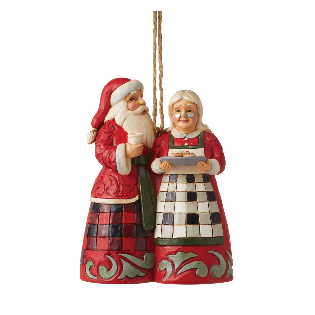 Jim Shore Highland Glen Santa & Mrs. Claus Hanging Ornament