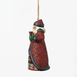 Holiday Manor Santa Bell Hanging Ornament