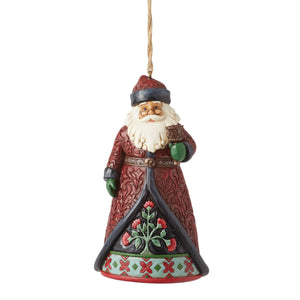 Holiday Manor Santa Bell Hanging Ornament