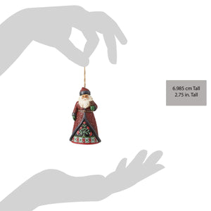 Holiday Manor Santa Bell Hanging Ornament