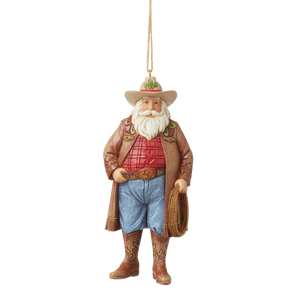 Jim Shore Western Santa Cowboy Hat Hanging Ornament