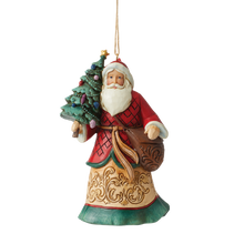 Load image into Gallery viewer, Jim Shore Santa with Tree and Toybag Hanging Ornament