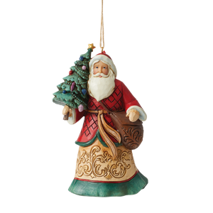 Jim Shore Santa with Tree and Toybag Hanging Ornament