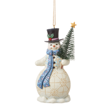 Load image into Gallery viewer, Jim Shore Snowman with Sisal Tree Hanging Ornament