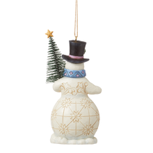 Load image into Gallery viewer, Jim Shore Snowman with Sisal Tree Hanging Ornament