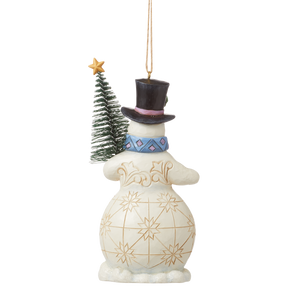 Jim Shore Snowman with Sisal Tree Hanging Ornament