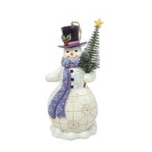 Load image into Gallery viewer, Jim Shore Snowman with Sisal Tree Hanging Ornament