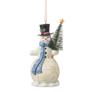 Jim Shore Snowman with Sisal Tree Hanging Ornament