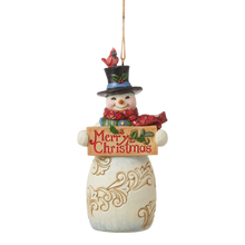 Load image into Gallery viewer, Snowman Christmas Sign Hanging Ornament