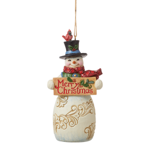 Jim Shore Snowman Christmas Sign Hanging Ornament