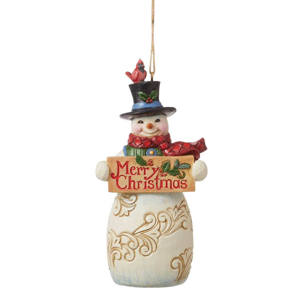 Snowman Christmas Sign Hanging Ornament