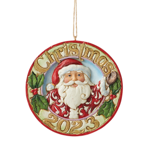 Dated 2023 Jolly Santa Hanging Ornament