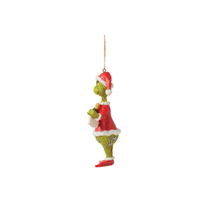 Grinch Holding Banner Hanging Ornament