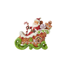 Load image into Gallery viewer, Gingerbread Santa in Sled with LED Lights