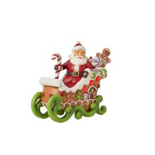 Load image into Gallery viewer, Gingerbread Santa in Sled with LED Lights