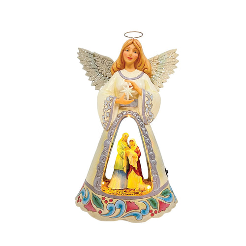 Nativity Angel LED Open Scene White Woodlands