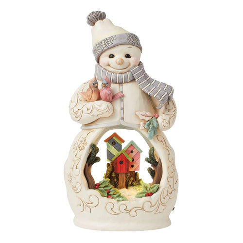 Snowman with Open Scene LED White Woodlands