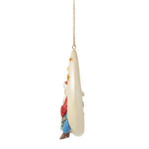 Santa in Moon Hanging Ornament