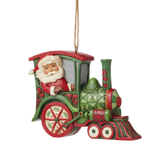 Santa in Train Hanging Ornament