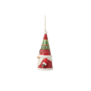 Santa Gnome with Gift Hanging Ornament