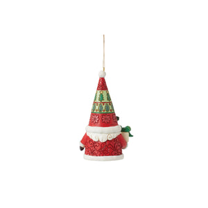 Santa Gnome with Gift Hanging Ornament