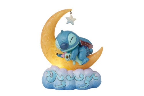 Sweet Dreams Stitch & Scrump on Light-up Moon Figurine