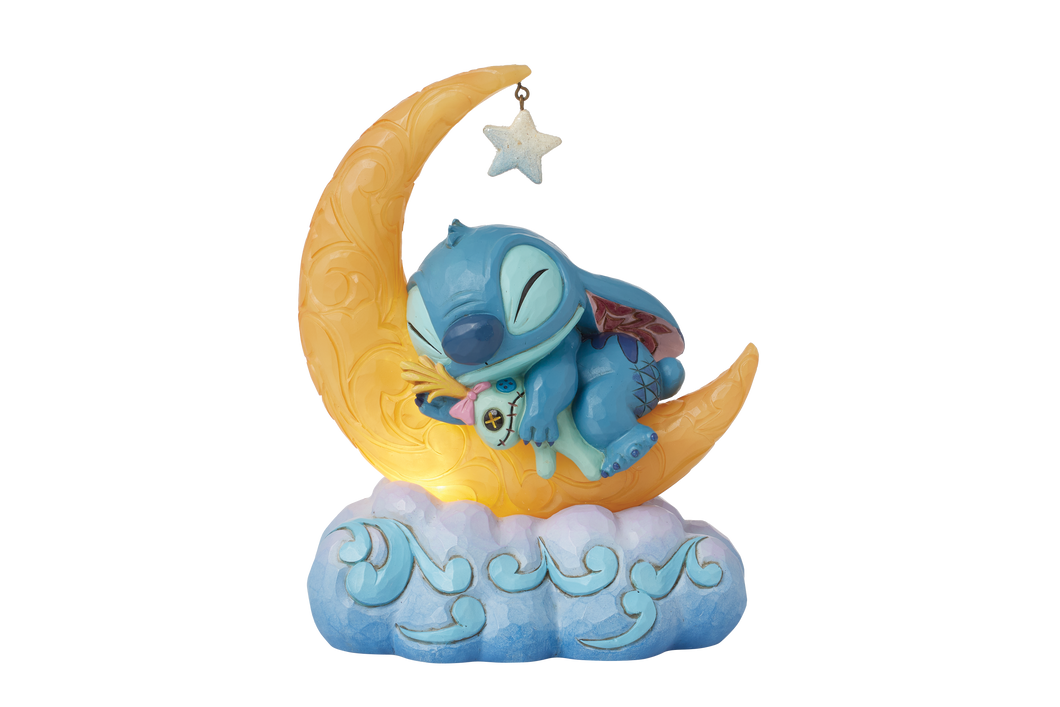 Sweet Dreams Stitch & Scrump on Light-up Moon Figurine