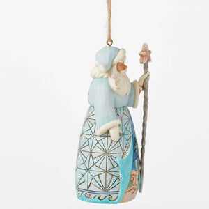 Santa with Starfish Cane Hanging Ornament