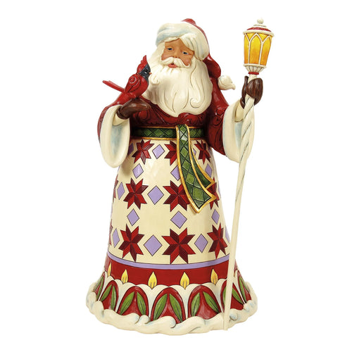 Spreading Christmas Cheer Santa holding Cardinal