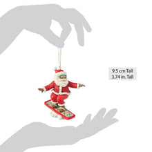 Load image into Gallery viewer, Snowboarding Santa Hanging Ornament