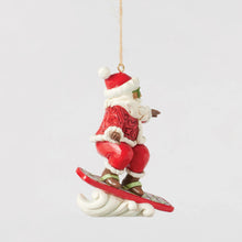 Load image into Gallery viewer, Snowboarding Santa Hanging Ornament