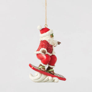 Snowboarding Santa Hanging Ornament