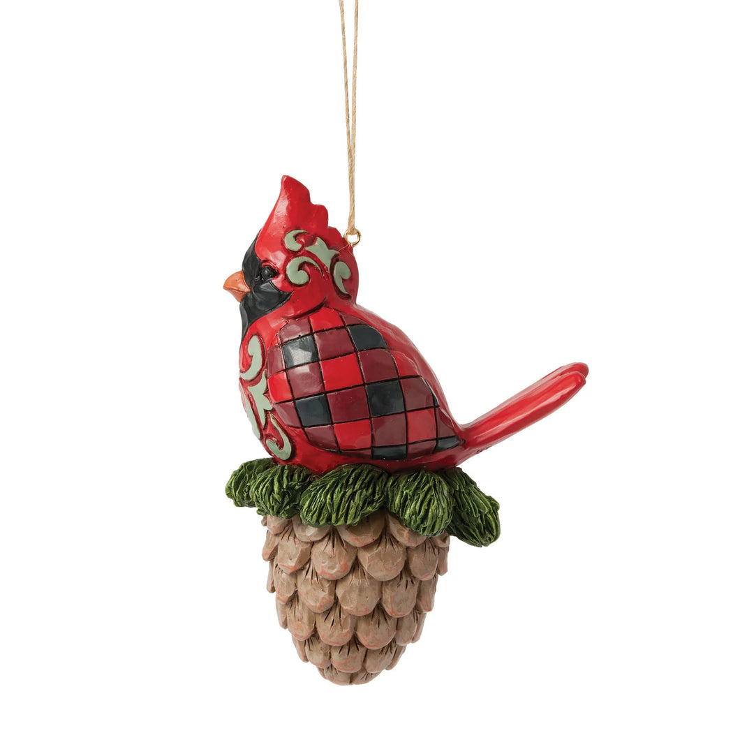 Highlnd Glen Cardinal Pine Hanging Ornament