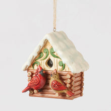 Load image into Gallery viewer, Log Cabin Bird House Hanging Ornament