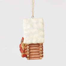 Load image into Gallery viewer, Log Cabin Bird House Hanging Ornament