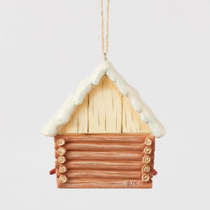 Log Cabin Bird House Hanging Ornament