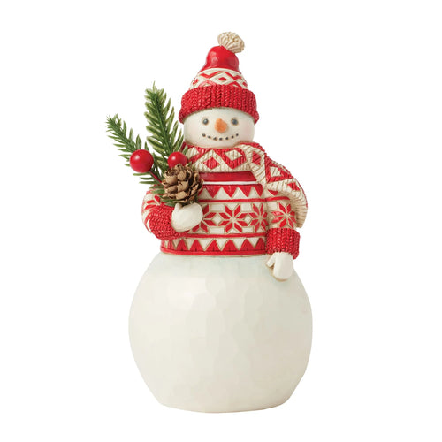 An Evergreen Twist Snowman with Branch