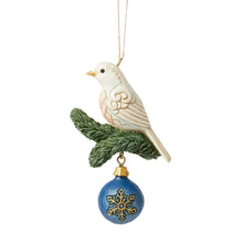 Load image into Gallery viewer, Blue &amp; Gold Dove Hanging Ornament