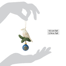 Load image into Gallery viewer, Blue &amp; Gold Dove Hanging Ornament