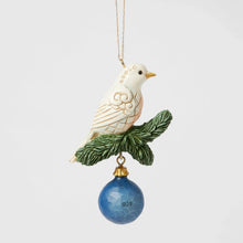 Load image into Gallery viewer, Blue &amp; Gold Dove Hanging Ornament