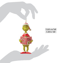 Load image into Gallery viewer, Grinch with Book Hanging Ornament