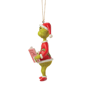 Grinch with Book Hanging Ornament
