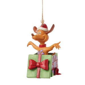 Max in a Present Hanging Ornament