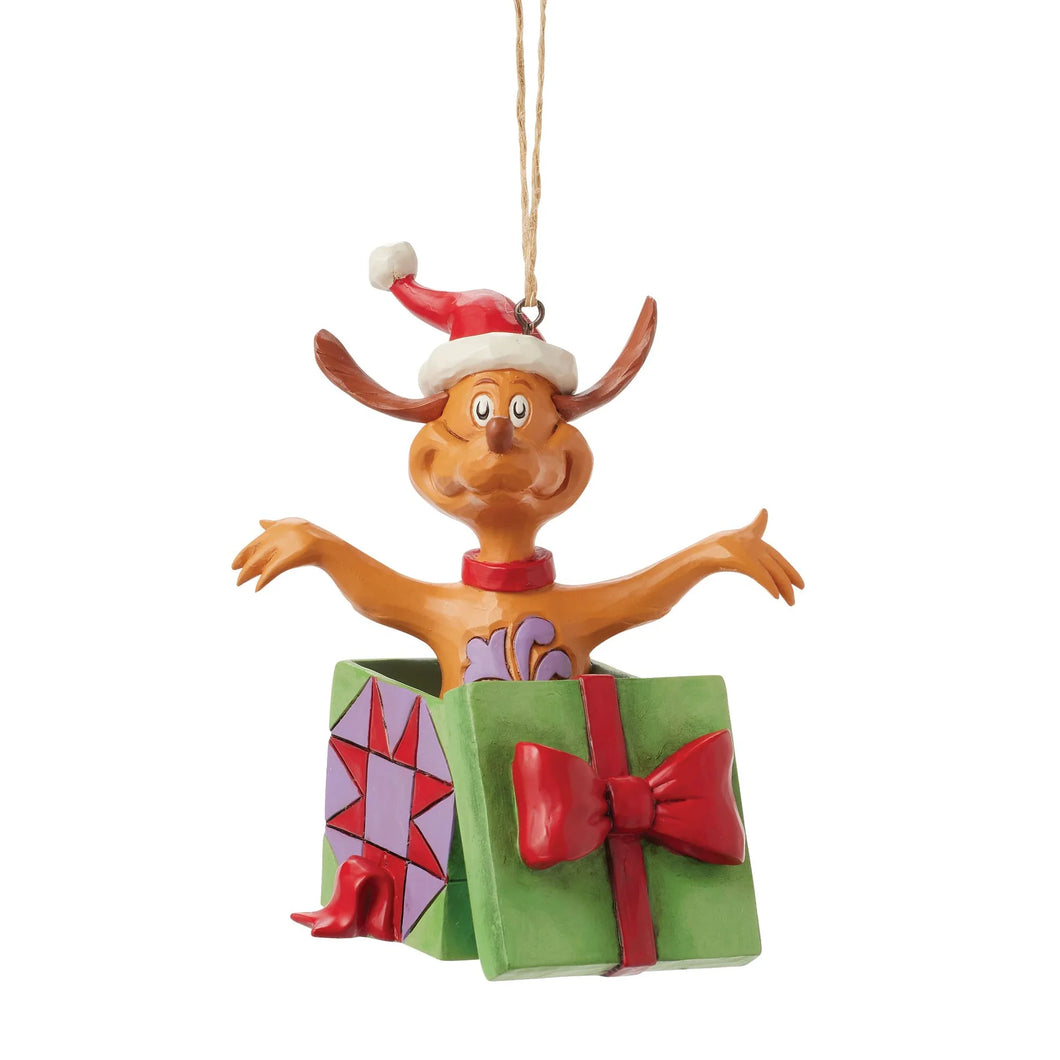 Max in a Present Hanging Ornament
