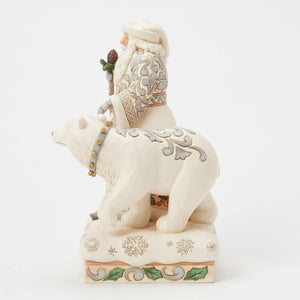 Wintertime Wonder White Woodland Santa with Bear