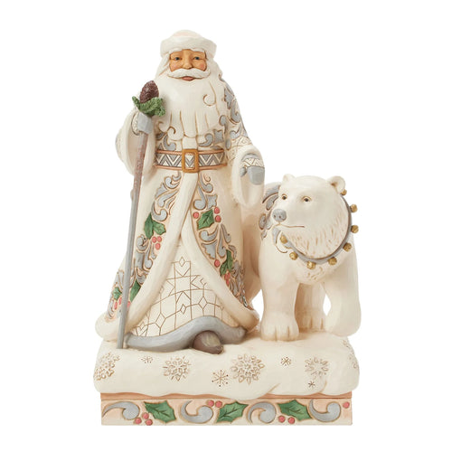 Wintertime Wonder White Woodland Santa with Bear